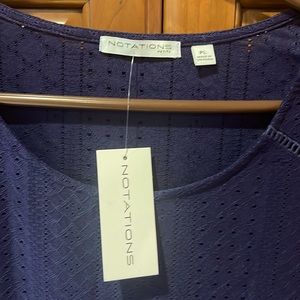 NWT Navy blue shirt by Notations Size petite large